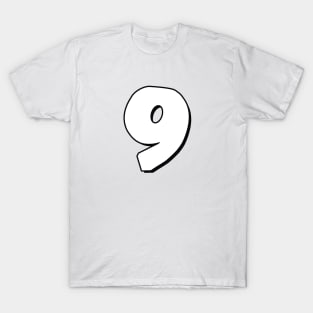 Number 9 white / black T-Shirt